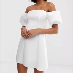 ASOS DESIGN puff sleeve scuba mini skater